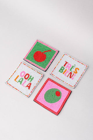 Beaded Cocktail Coaster Set