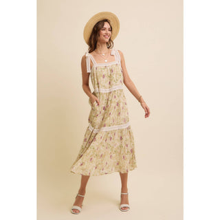 Floral Pleated Midi Dress