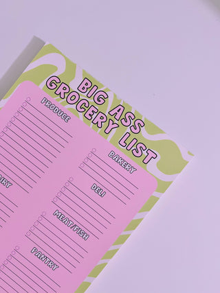 Big Ass Grocery List Notepad