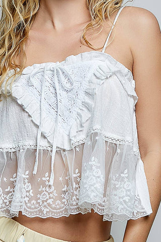 Airy Lace Ruffle Tank