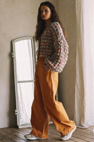 Hand-Knit Multicolor Cardigan