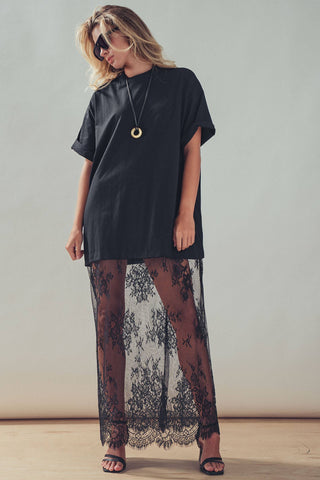 Mixed-Media T-Shirt Dress