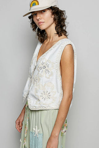 Crochet Sequined Vest