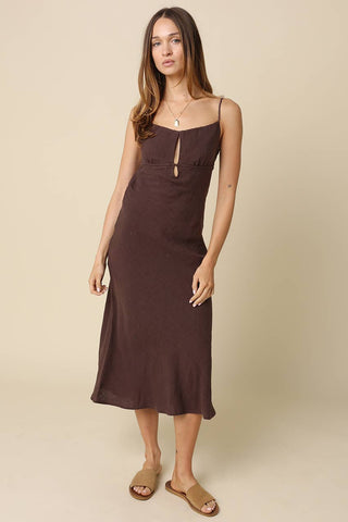 Ellen Linen Open-Back Maxi Dress