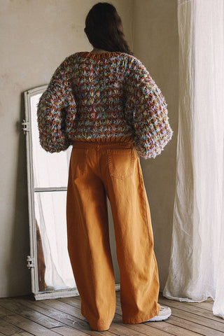 Hand-Knit Multicolor Cardigan