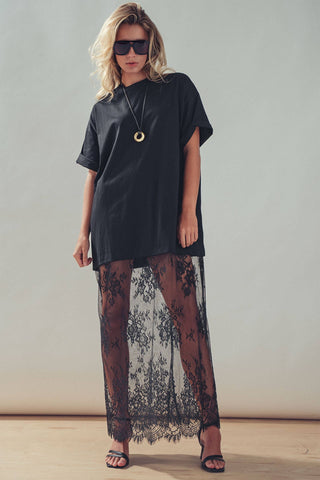 Mixed-Media T-Shirt Dress