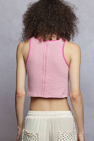 Round Neck Embroidered Tank