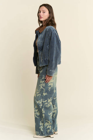 Mineral Washed Corduroy Jacket in Ash Navy