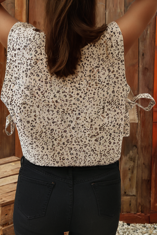 Western Leopard Knot Twill Vest