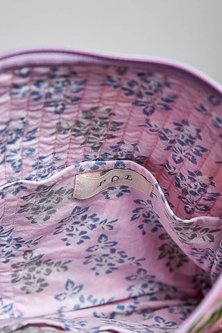 Floral Ruffle Quilted Pouch