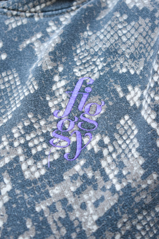 Figgy Embroidered Snake Print Hoodie