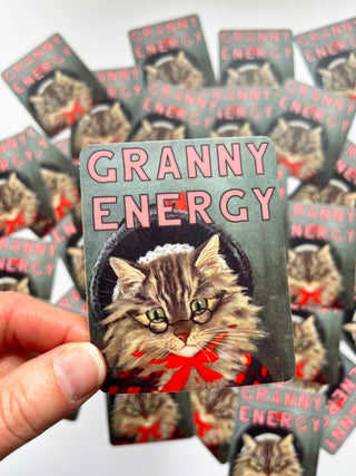 Granny Energy Funny Cat Sticker