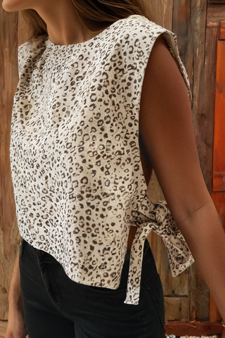 Western Leopard Knot Twill Vest