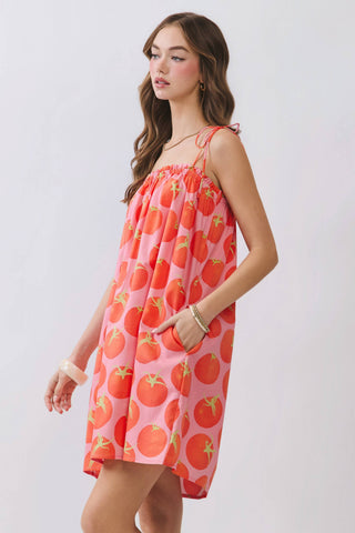 Tomato Print Swing Mini Dress
