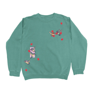 Hummingbirds Sweatshirt in Seafoam