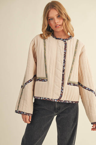 Quilted Jacket in Sand Beige