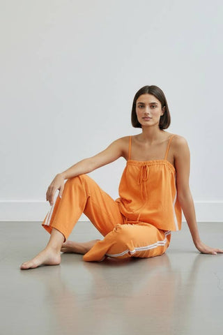 Solid Cotton Cami & Wide-Leg Pant Set