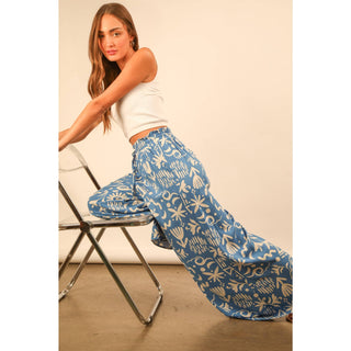 Printed Wide Leg Pants