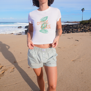 Oysters Please! Cropped Tee Shirt