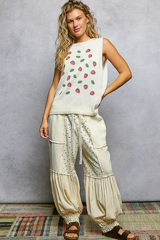 Strawberry Print Sweater Top