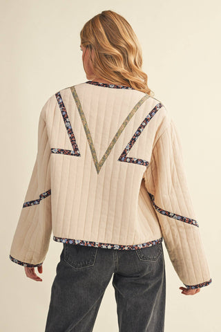 Quilted Jacket in Sand Beige