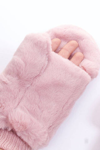 C.C Faux Fur Mittens with Shepherd Lining: Coffee