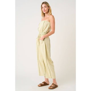 Barrel Leg Jumpsuit in Matcha