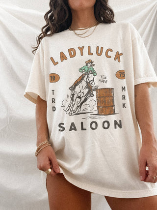 Lady Luck Saloon Tee in Ivory