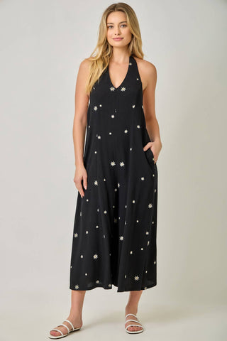 Embroidered Culotte Jumpsuit