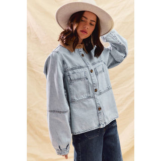 Vintage Acid Washed Denim Shacket