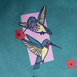 Hummingbirds Sweatshirt in Seafoam