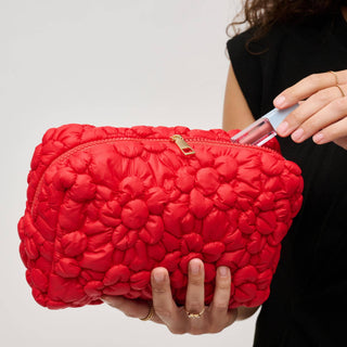 Flora Pop Travel Organizer Pouch in Red