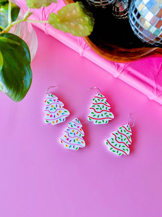 Little Tree Cakes Earrings in Funfetti