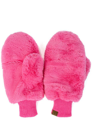 C.C Faux Fur Mittens with Shepherd Lining: Coffee