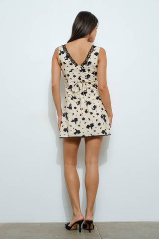 Lace Trim Mini Dress