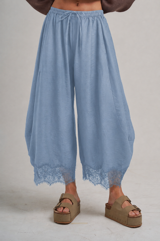 Flowy Balloon Pants in Soft Denim