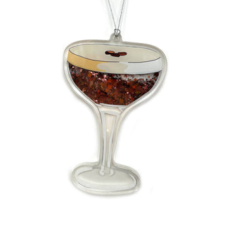 Espresso Martini sparkle glitter shaker Christmas ornament