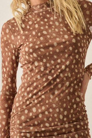 Polka Dot Mesh Midi Dress