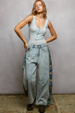 Ribbed Knit Lace Tank