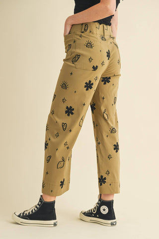 Exclusive Print High Waisted Pants