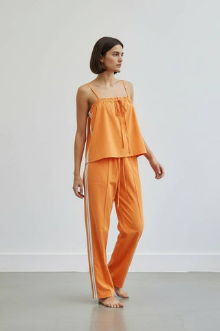 Solid Cotton Cami & Wide-Leg Pant Set