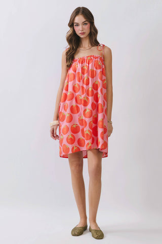 Tomato Print Swing Mini Dress