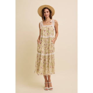 Floral Pleated Midi Dress