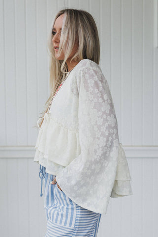 Wildflower Drift Top in Cream