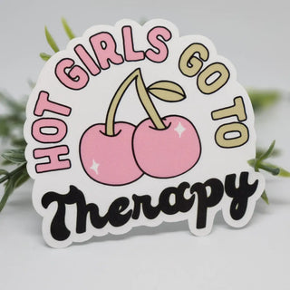 Hot girls go to therapy sticker hydroflask journal planner: Holographic