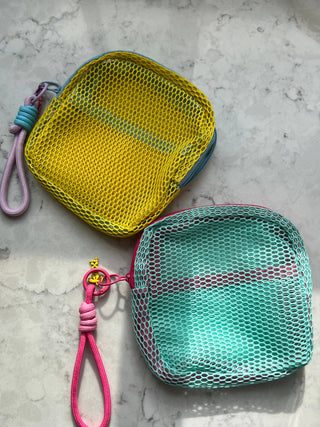 Mini Poolside Bag in Turquoise & Pink