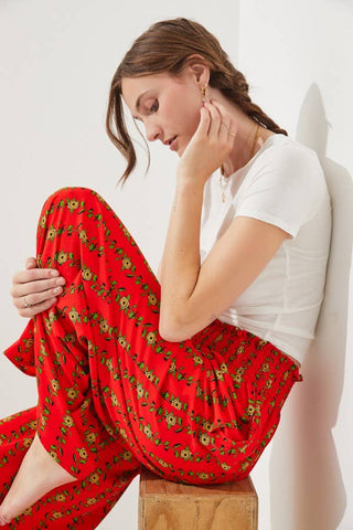 High Waist Floral Pants