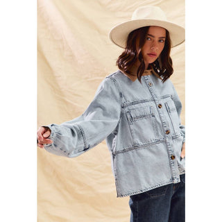 Vintage Acid Washed Denim Shacket