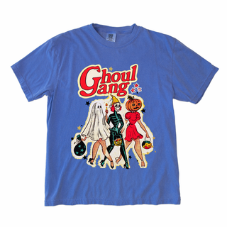 "Ghoul Gang" Halloween Graphic Tee in Mystic Blue