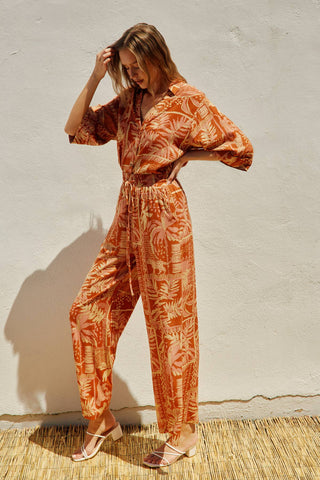 Conversation Print Wide Leg Pants